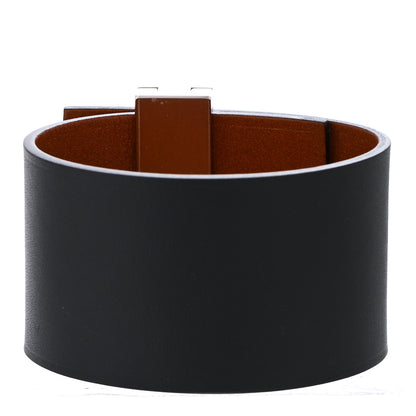 Hermes Chamonix Tadelakt Illusion Bracelet PM Black Fauve 3 of 5