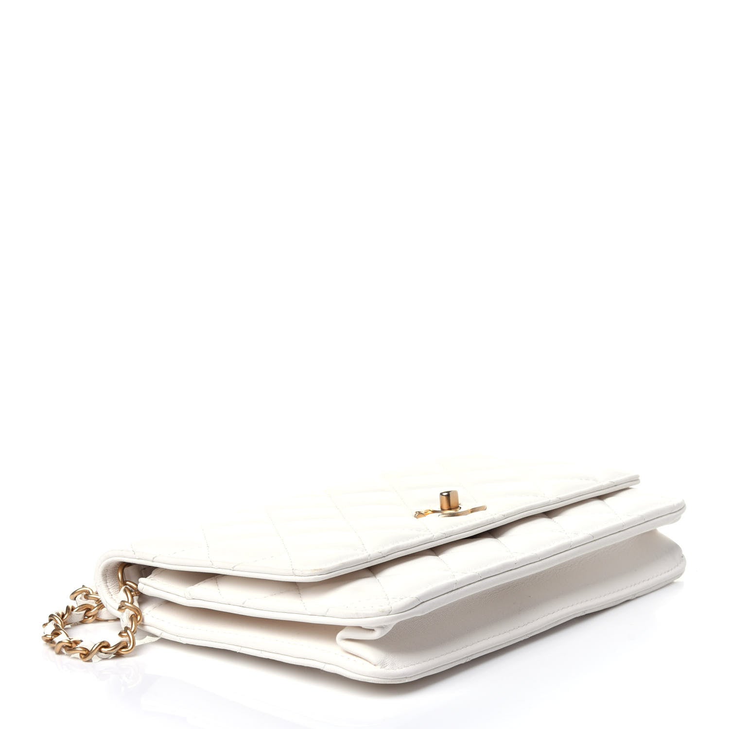 Chanel Lambskin Quilted CC Pearl Crush Wallet on Chain WOC White 7 of 27