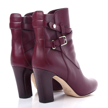 Jimmy Choo Calfskin Mitchell Buckle Bootie 40 Burgundy 4 of 9