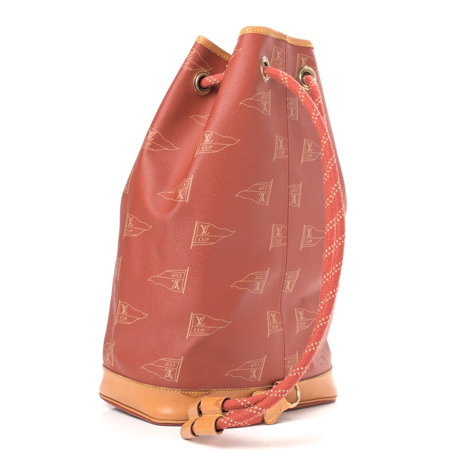 Louis Vuitton Canvas Americas Cup 1995 Saint Tropez Drawstring Bag Red 4 of 12