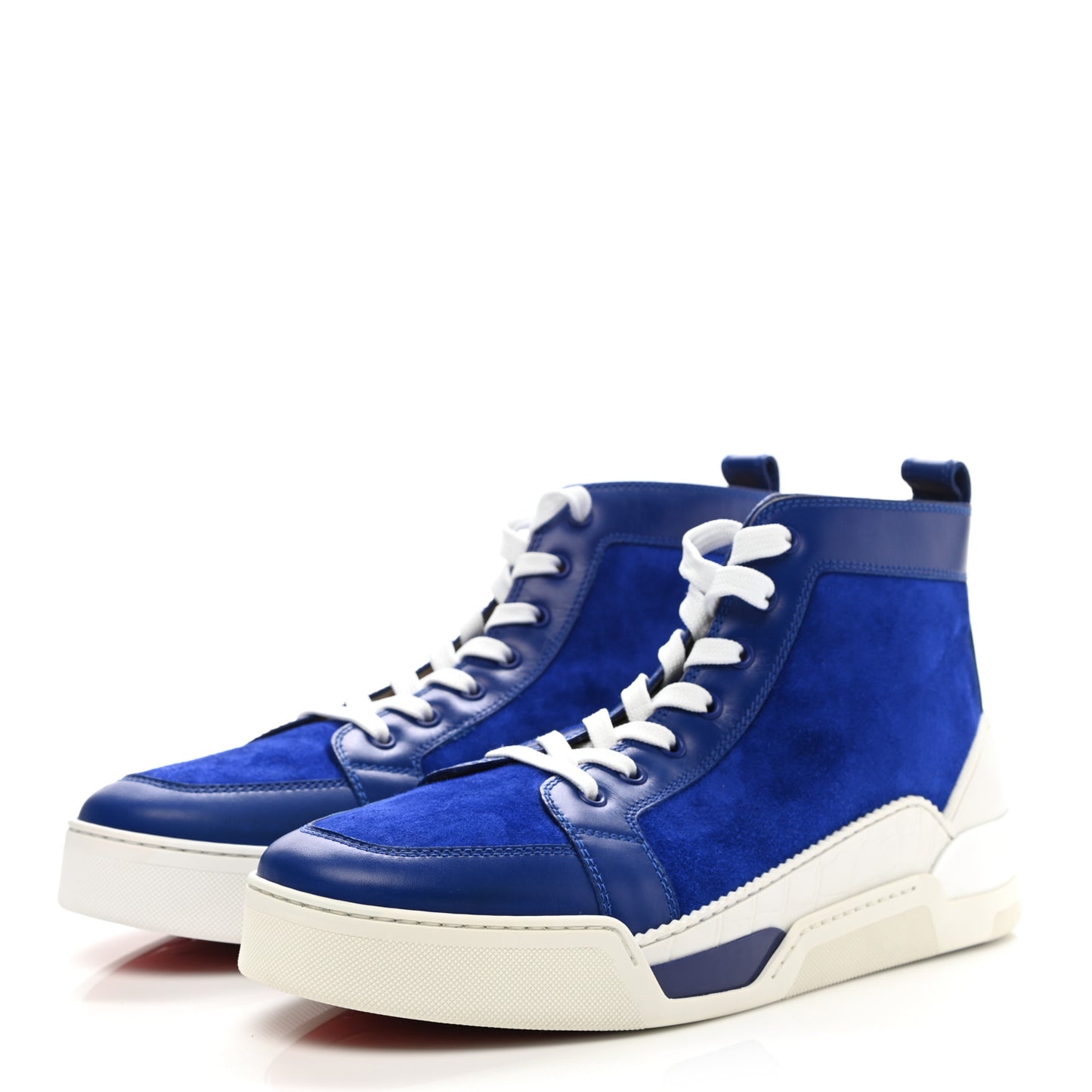 Suede Calfskin Mens Rankick Flat Sneakers 45.5 Azulejo