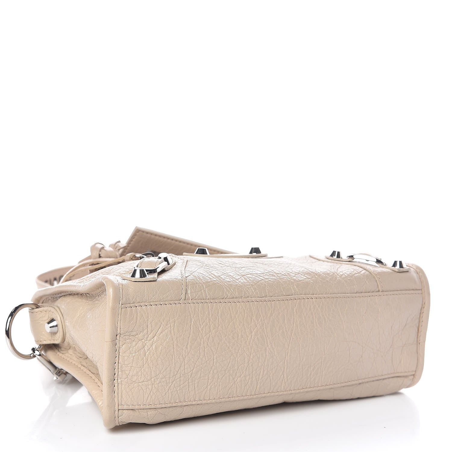 Balenciaga Agneau Classic Silver Hardware Mini City Logo Strap Beige Tapioca 6 of 11
