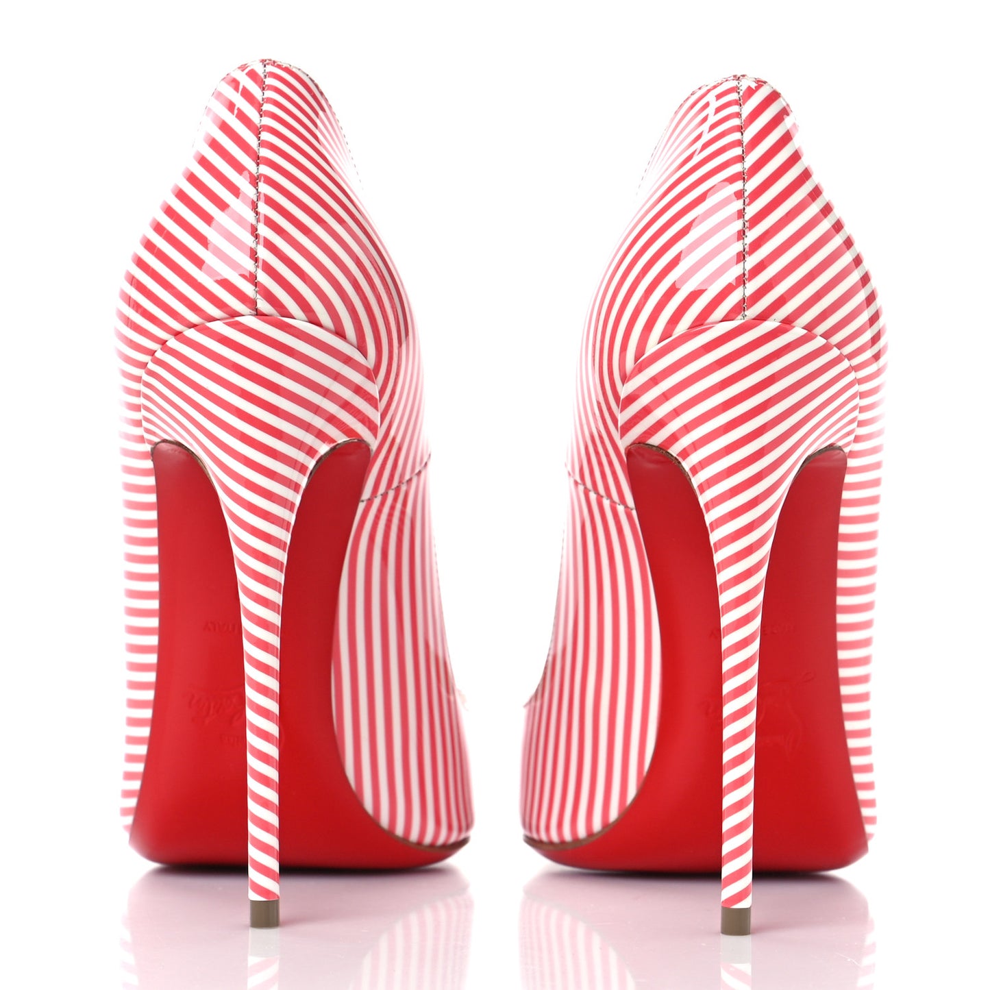Patent Stripes Kate 120 Pumps 38 Smoothie White