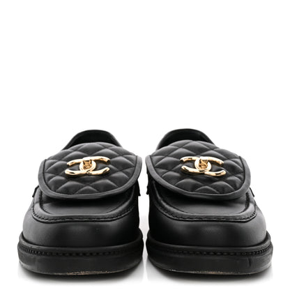Chanel Lambskin Quilted CC Turnlock Loafers 39 Black 3 of 11