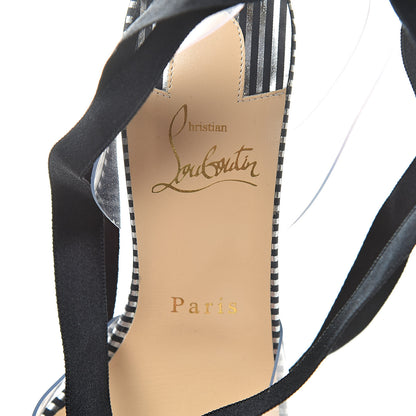Christian Louboutin Satin PVC Paillette Marie 100 Sandals 37 Black 6 of 8