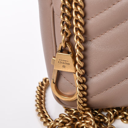 Gucci Calfskin Matelasse Super Mini GG Marmont Shoulder Bag Porcelain Rose 8 of 9