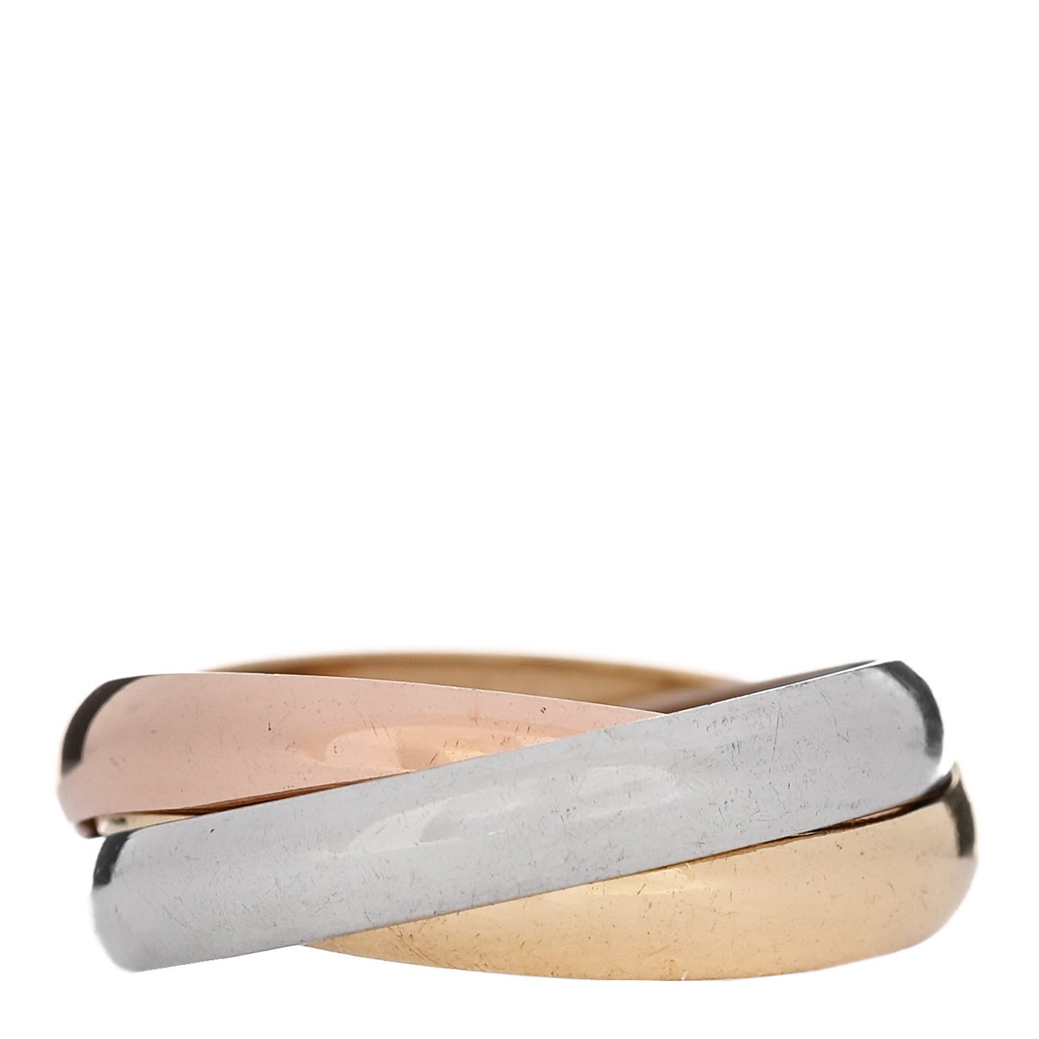 Cartier 18K Pink Yellow White Gold Classic Trinity Ring 47 4 3 of 6