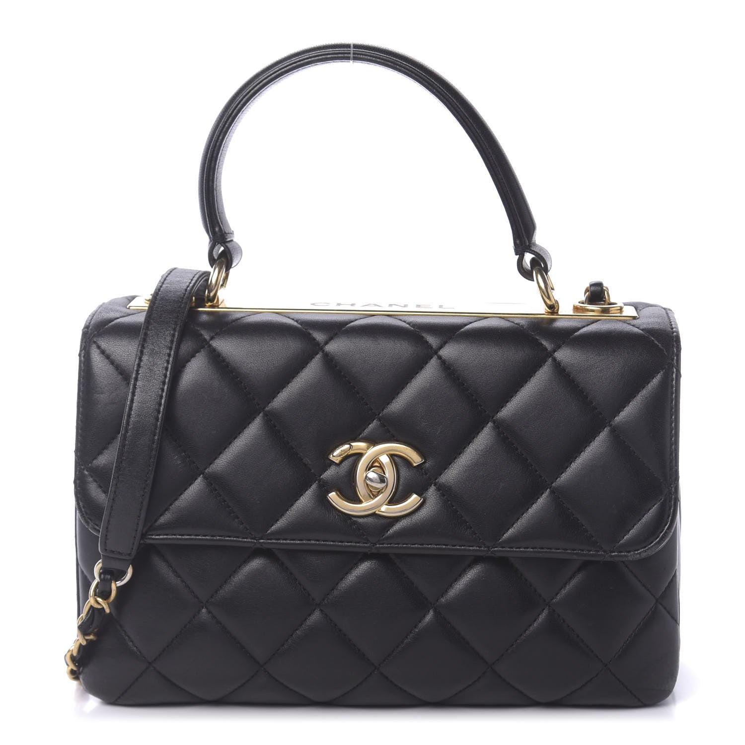 Chanel Lambskin Quilted Small Trendy CC Dual Handle Flap Bag Black 1 of 10