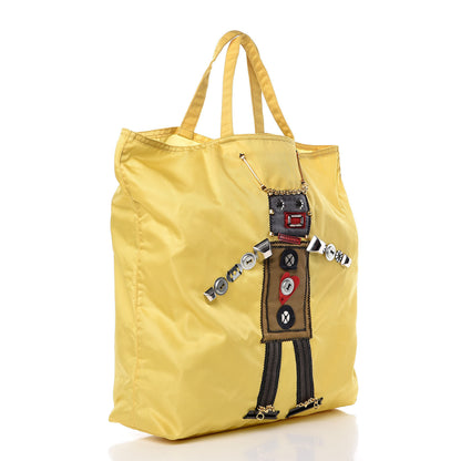 Prada Tessuto Nylon Tote Yellow 3 of 9