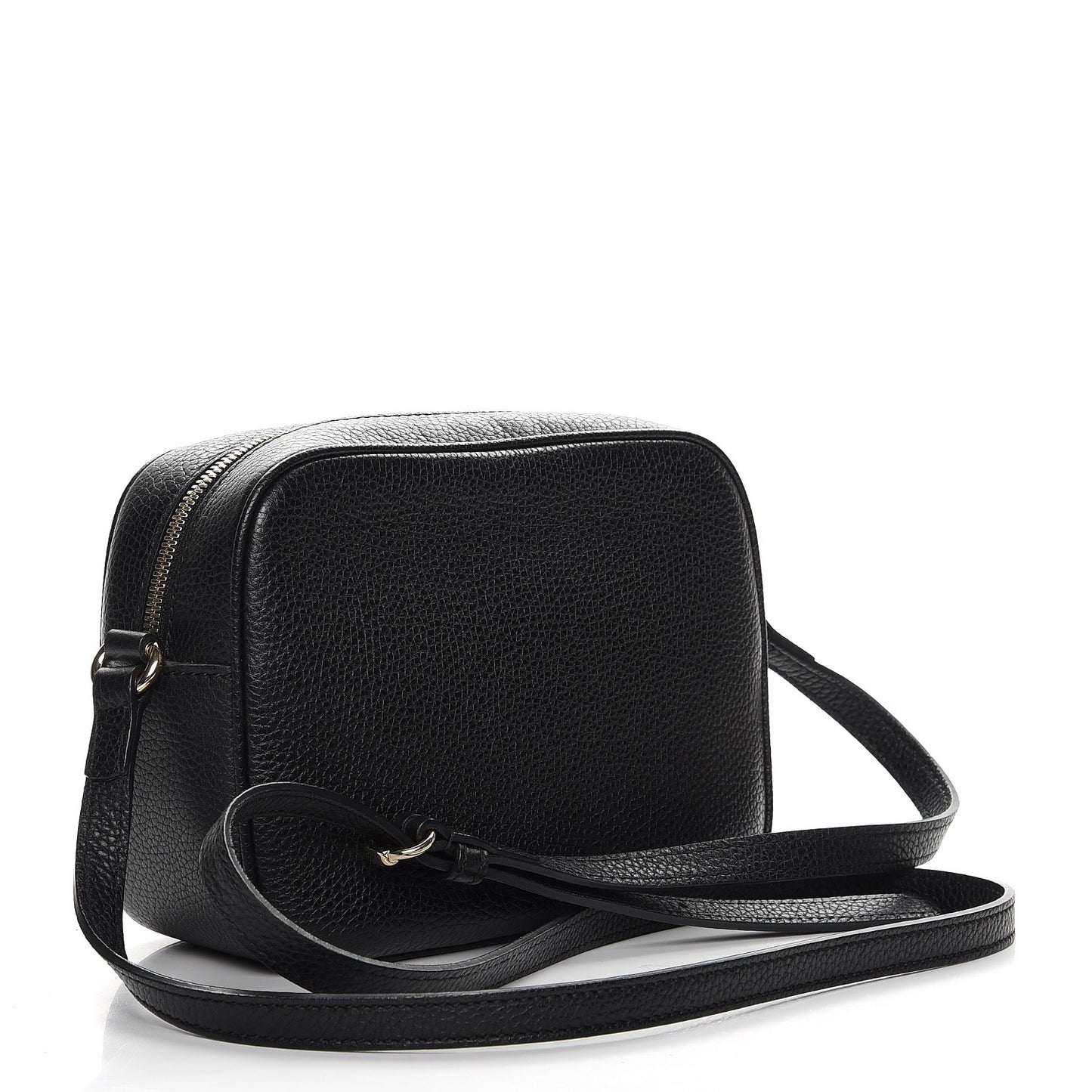 Pebbled Calfskin Small Soho Disco Bag Black