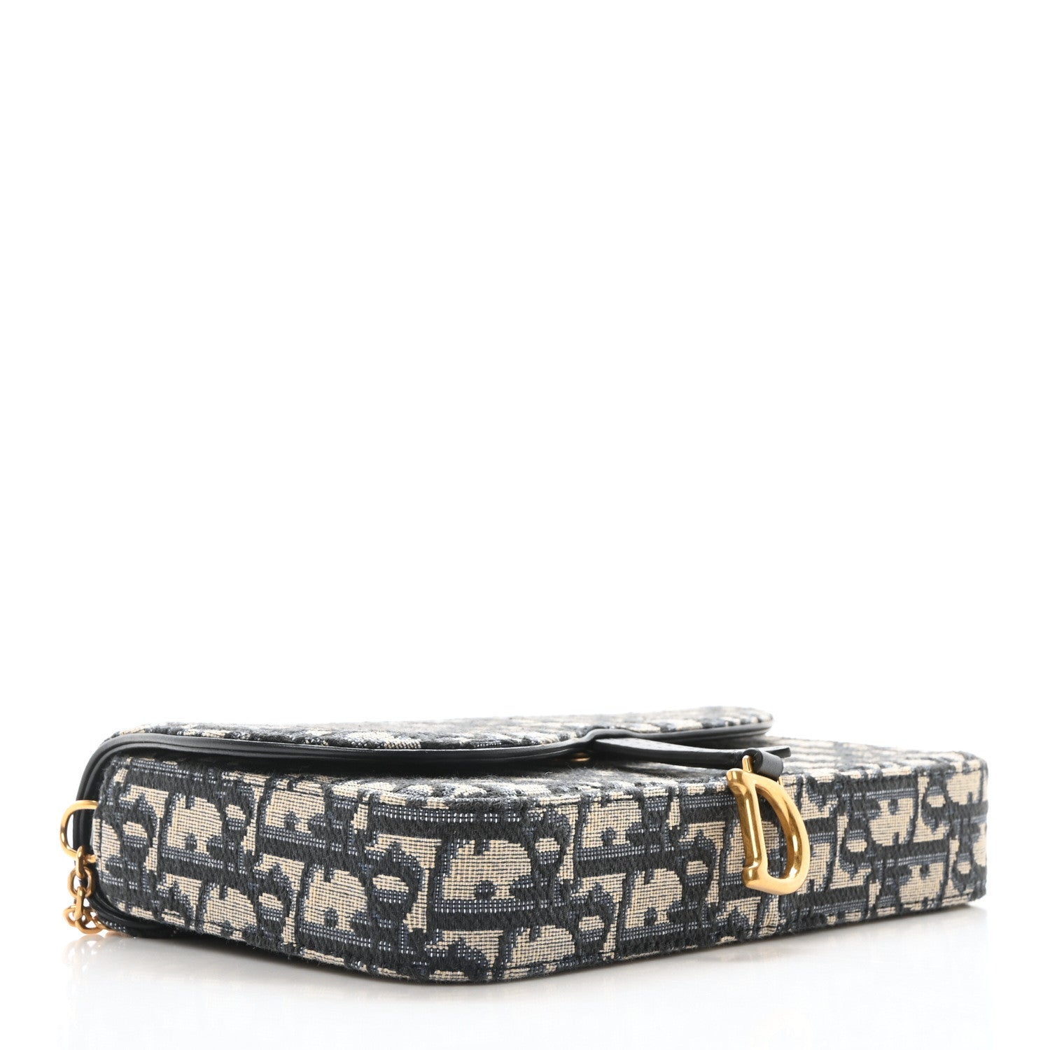 Christian Dior Oblique Saddle Chain Pouch Blue 4 of 9