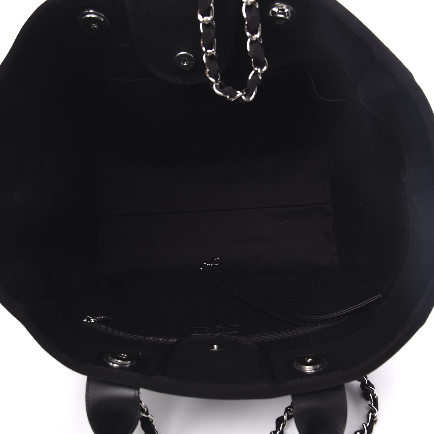 Chanel Canvas Pearl Medium Deauville Tote Black 5 of 12