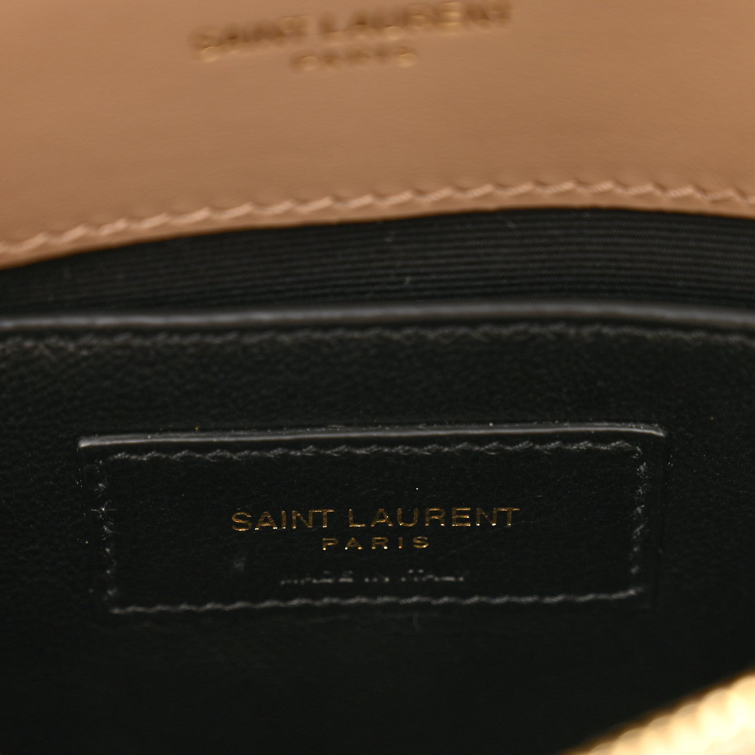 Saint Laurent Calfskin Y Quilted Monogram Small Loulou Chain Satchel Dark Beige 7 of 11