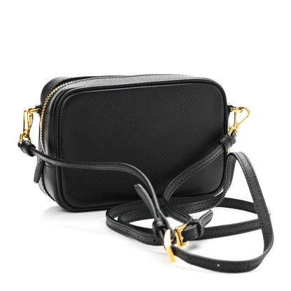 Prada Saffiano Mini Camera Crossbody Bag Black 2 of 9
