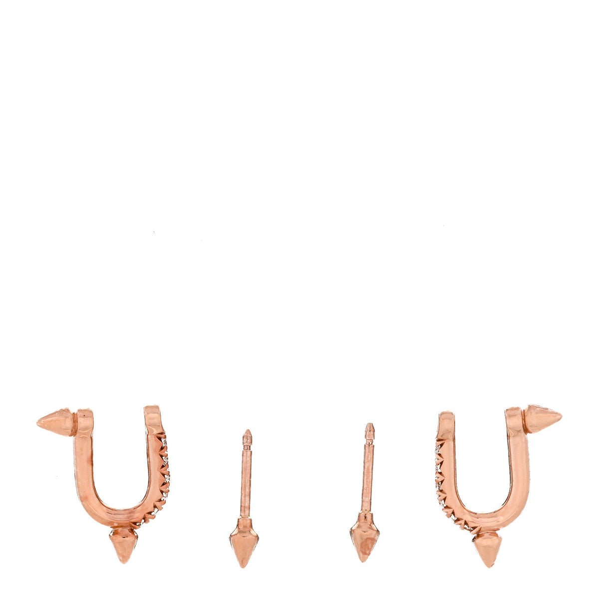 X PHARRELL 18K Rose Gold Diamond Small Titan Earrings