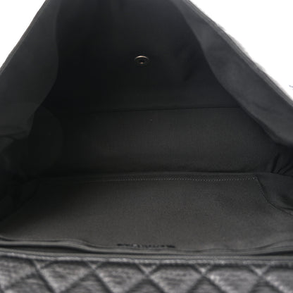Chanel Grained Calfskin Quilted Small XXL Travel Flap Bag Black 5 of 10