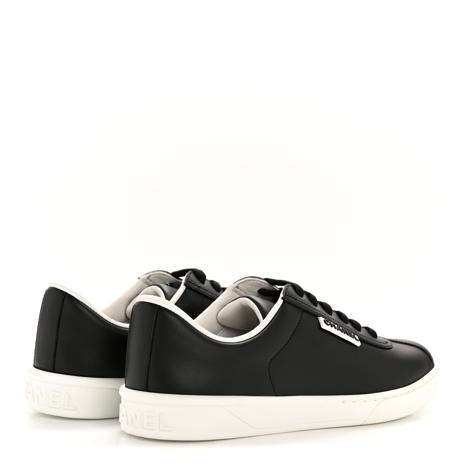Chanel Calfskin CC Womens Sneakers 35 Black 5 of 9