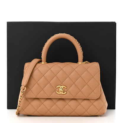 Chanel Caviar Quilted Mini Coco Chain Handle Flap Dark Beige 11 of 11