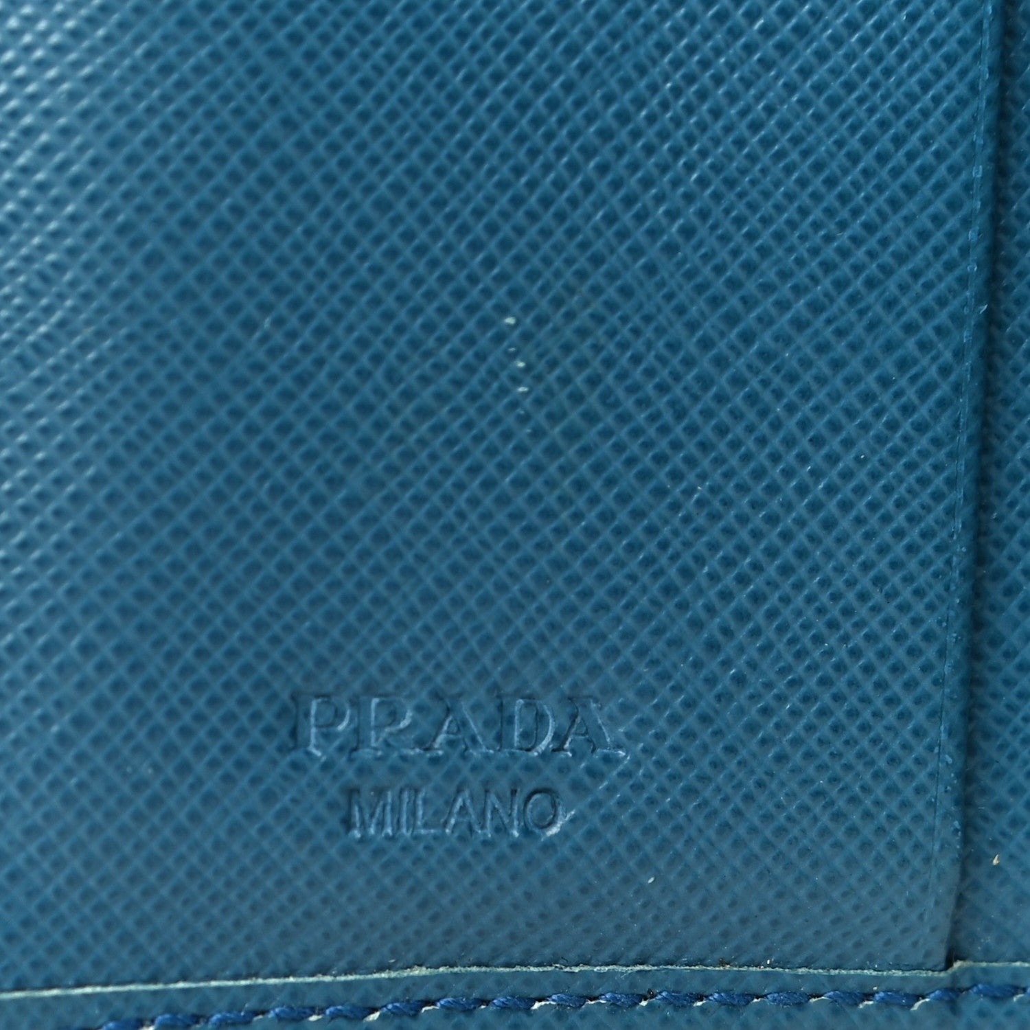 Prada Saffiano Metal Compact Snap Bi-Fold Wallet Cobalto 6 of 20