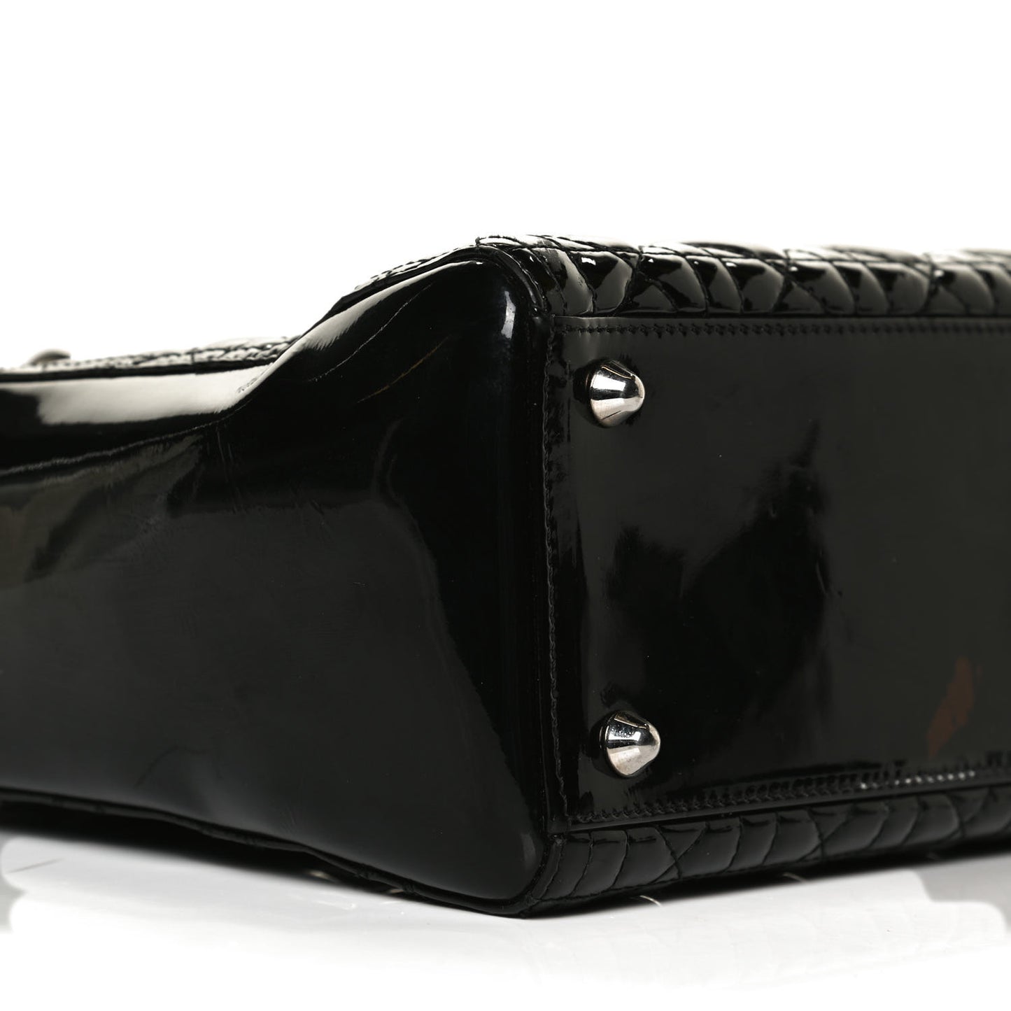 Patent Cannage Large Lady Dior Black