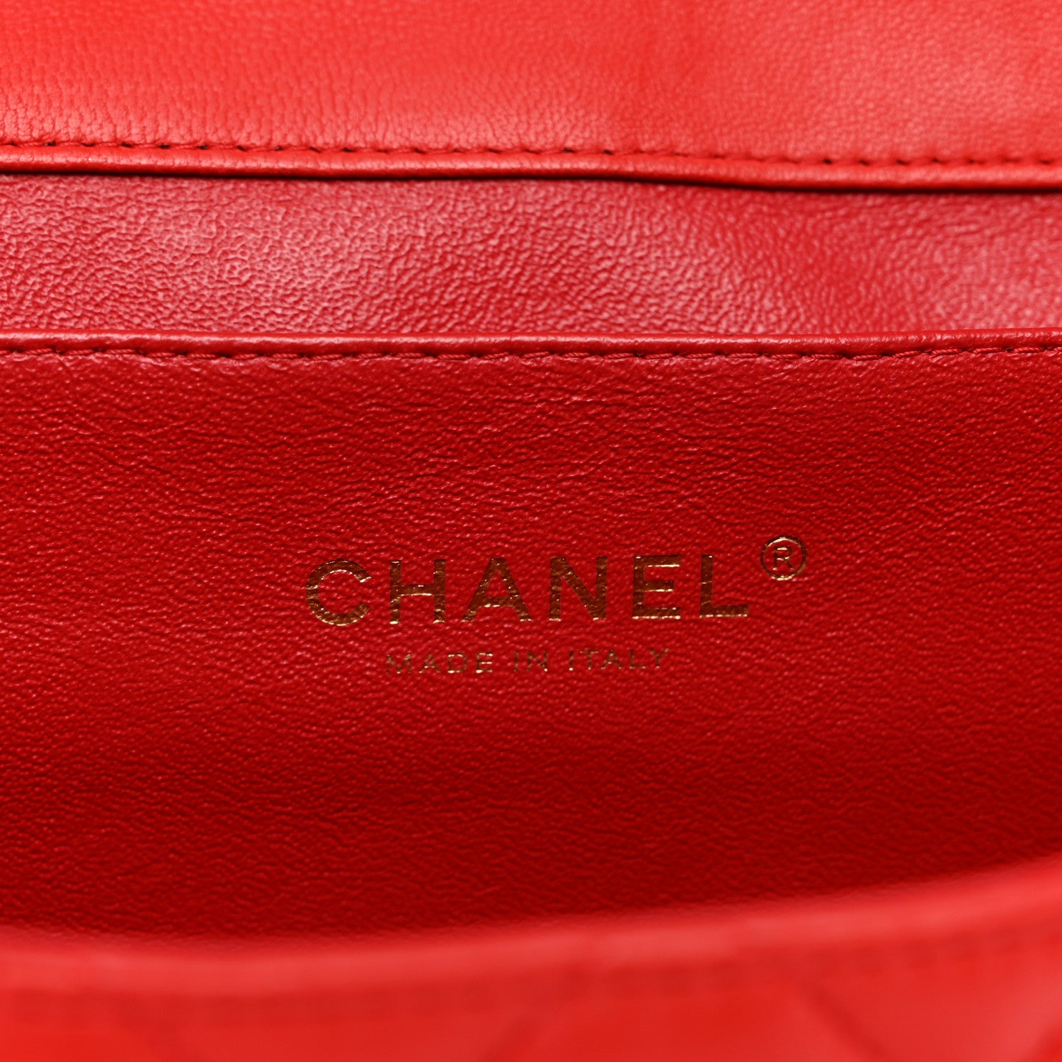 Chanel Lambskin Quilted Clutch With Chain Flap Red 6 of 10