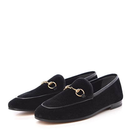 Gucci Velvet Horsebit Womens Jordaan Loafers 36 Black 3 of 9
