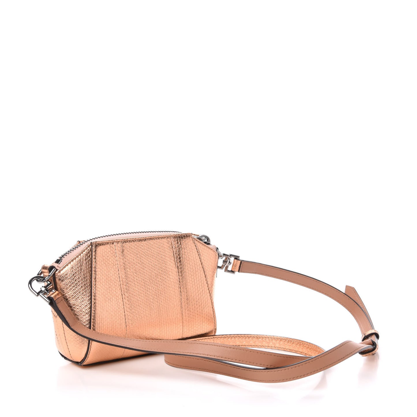 Metallic Water Snake Nano Antigona Light Pink