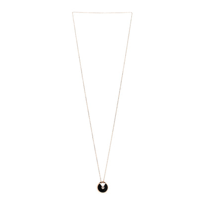 Cartier 18K Pink Gold Diamond Black Onyx SM Amulette de Cartier Pendant Necklace 3 of 5