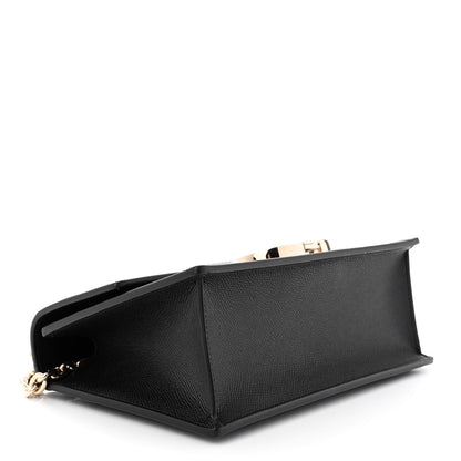 Christian Dior Grained Calfskin Embossed 30 Montaigne Chain Flap Bag Black 4 of 10