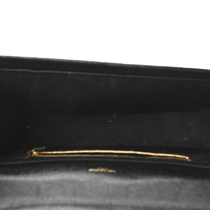 Saint Laurent Grain De Poudre Textured Mixed Matelasse Large Triquilt Monogram Satchel Black 5 of 12