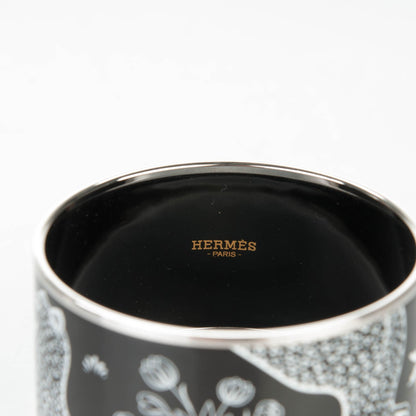 Hermes Enamel Printed Extra Wide Les Leopards Positif Negatif Bracelet 65 Black 5 of 7