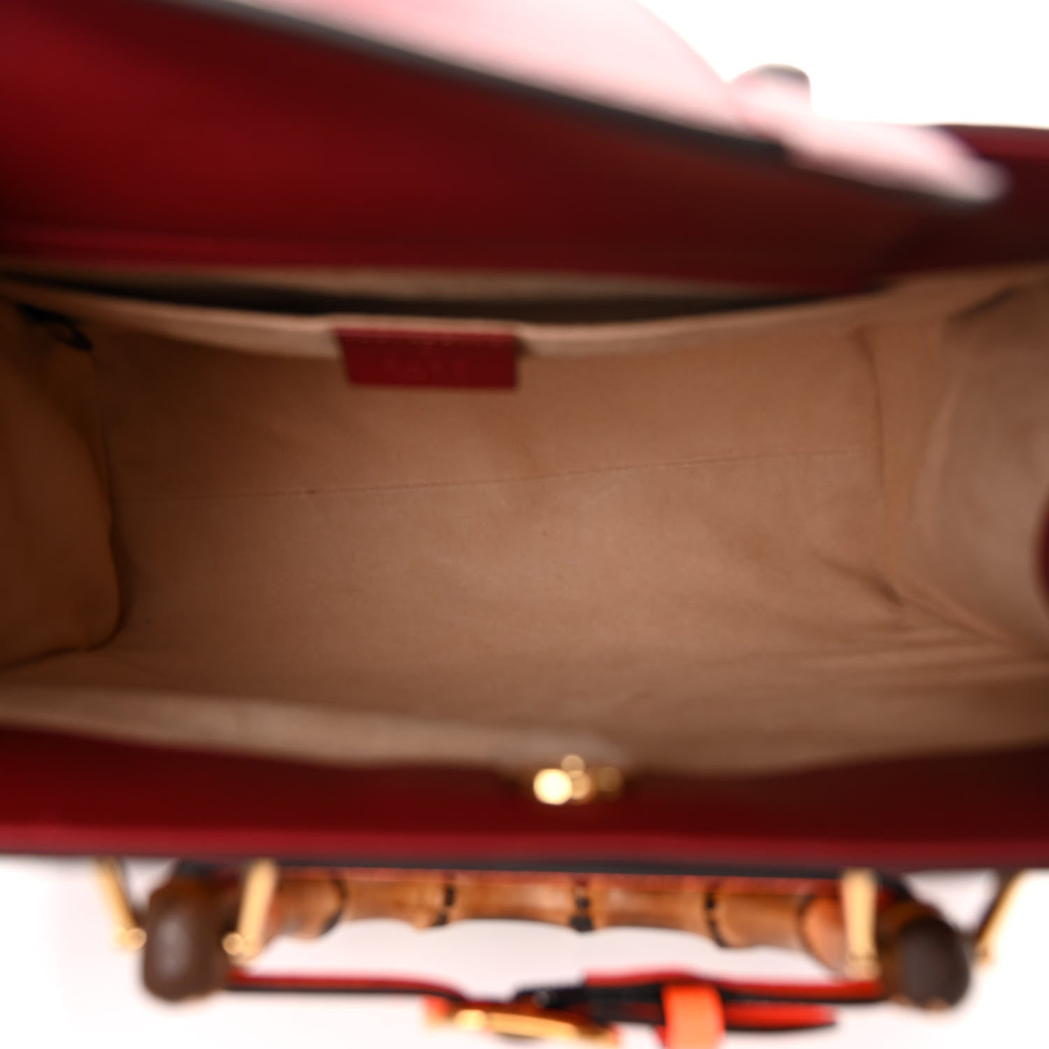 Gucci Textured Dollar Calfskin Web Small Diana Tote Bag Dark Red 5 of 11