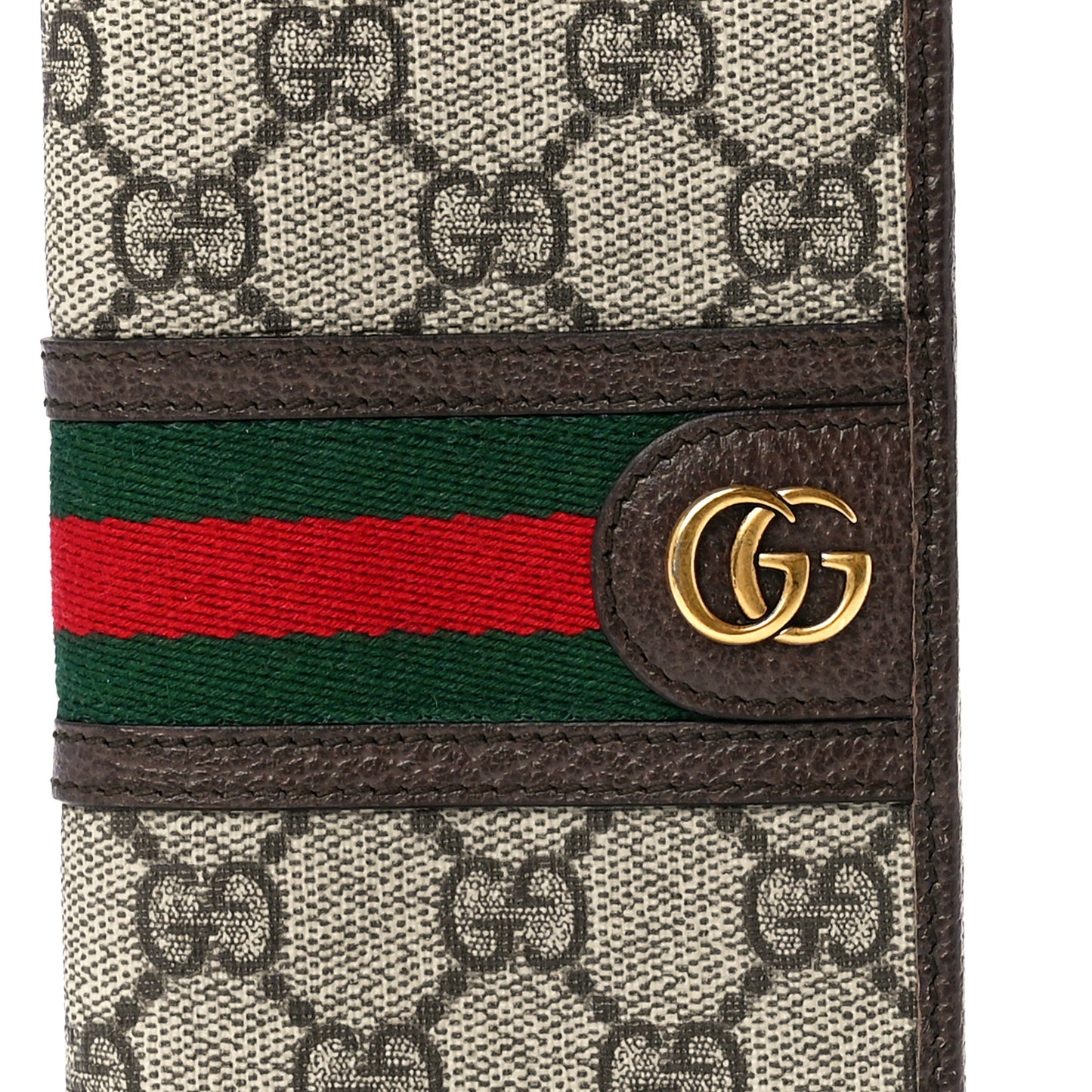 GG Supreme Monogram Web Mens Ophidia Long Wallet Beige New Acero