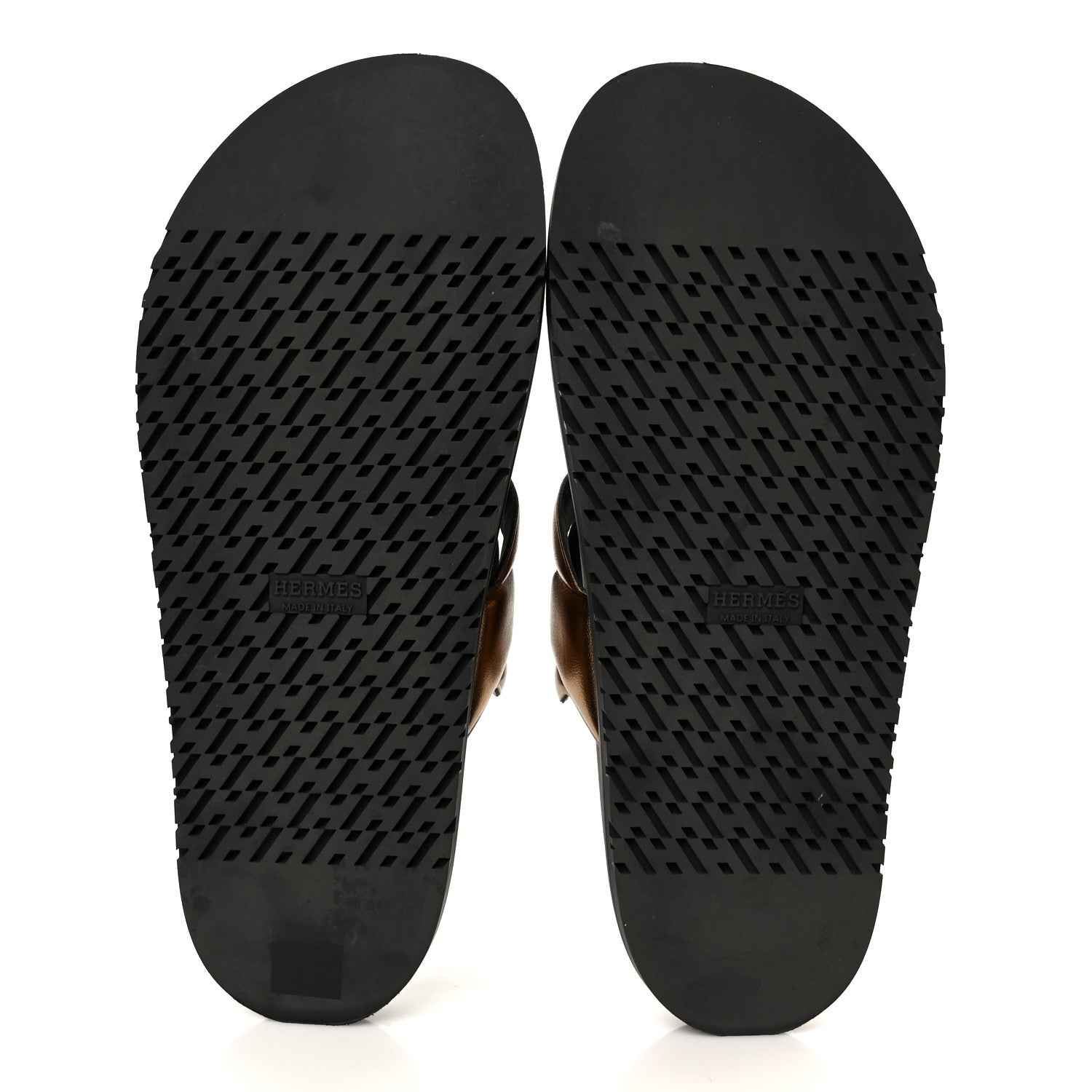 Hermes Metallic Nappa Extra Sandals 40 Black Gold 6 of 8