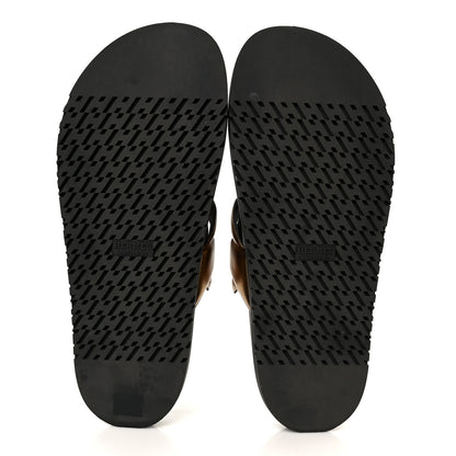 Hermes Metallic Nappa Extra Sandals 40 Black Gold 6 of 8