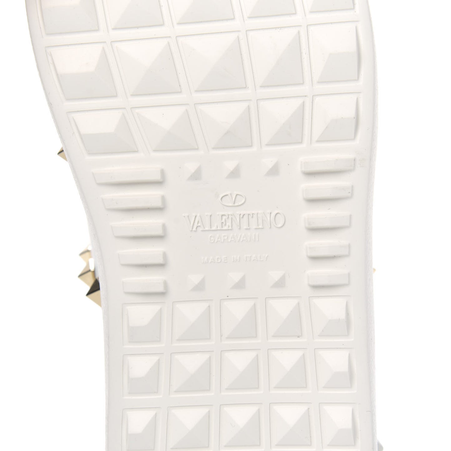 Calfskin Untitled Rockstud Sneakers 38.5 White