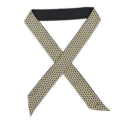 Fendi Silk Monster Eye Print Bandeau Scarf Black Yellow Multicolor 1 of 4