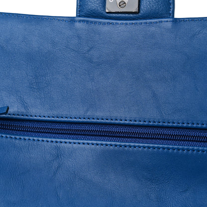 Chanel Crumpled Calfskin Quilted Medium Double Flap Blue 11 of 12
