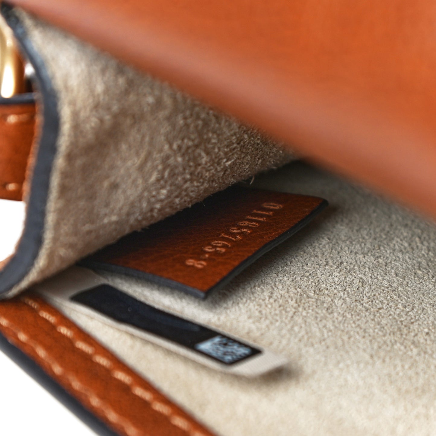 Calfskin Suede Small Nile Bracelet Bag Caramel