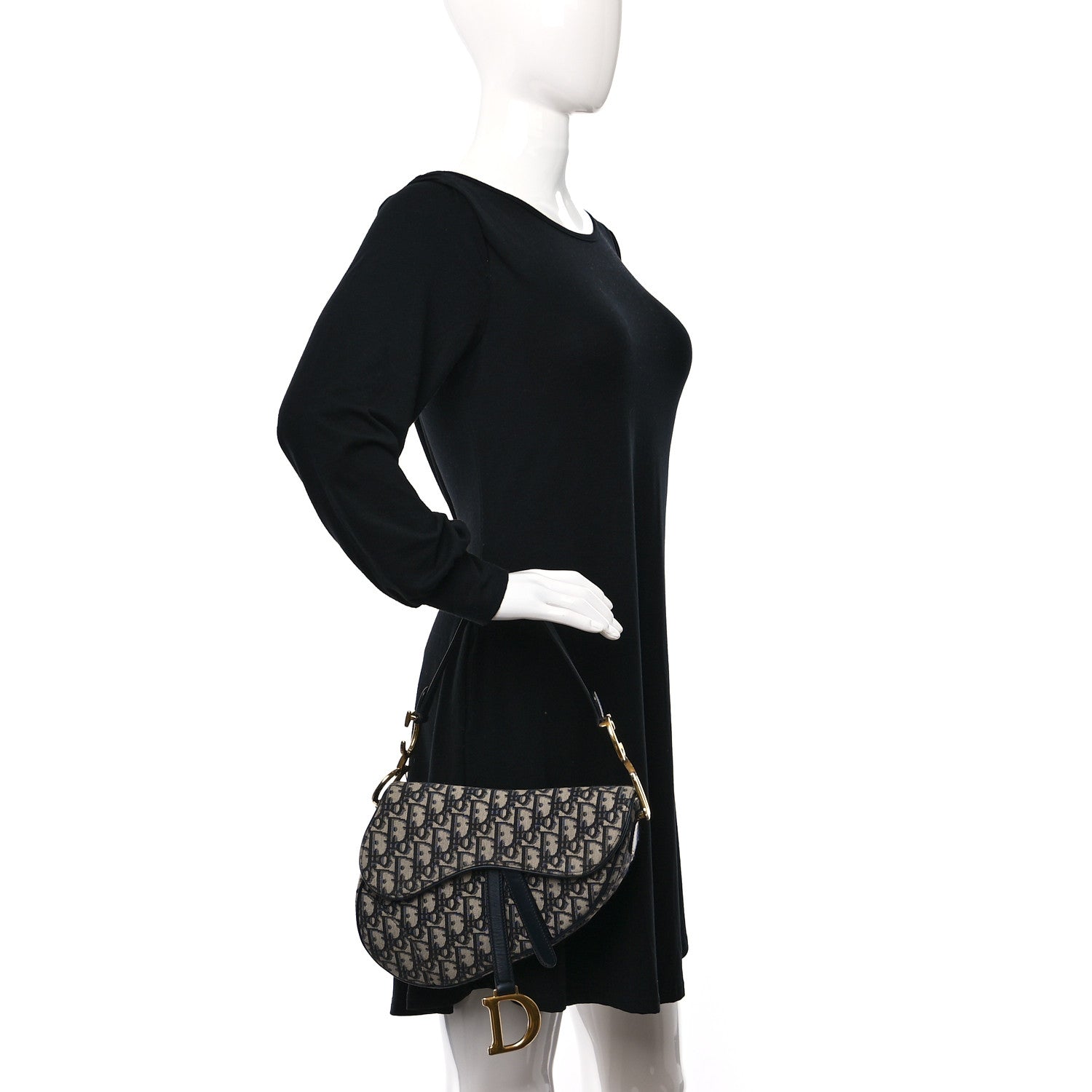 Christian Dior Oblique Saddle Bag Blue 2 of 8