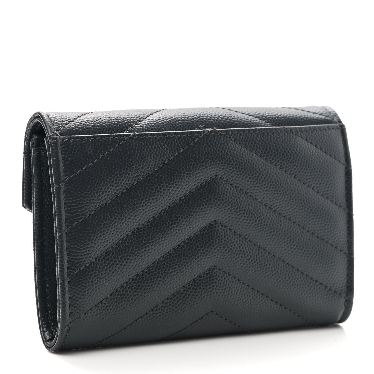 Grain De Poudre Matelasse Chevron Small Monogram Envelope Wallet Dark Smog