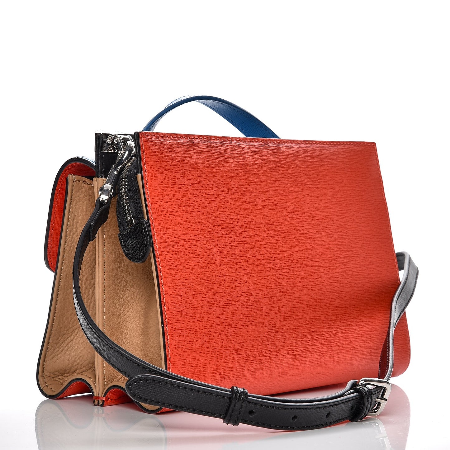 Vitello Elite Monster Mini Demi Jour Shoulder Bag Papavero Royal Blue Multicolor