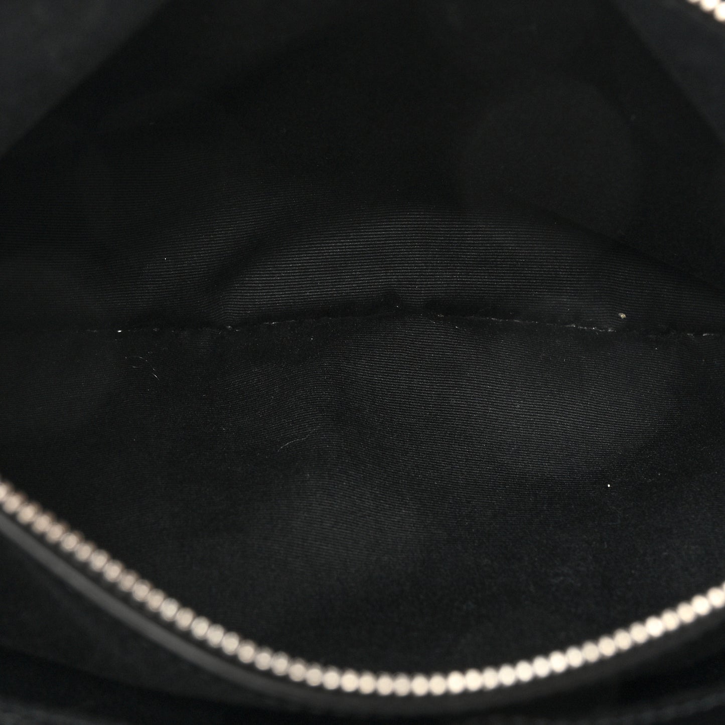 Calfskin Y Quilted Monogram Large Loulou Chain Satchel Black
