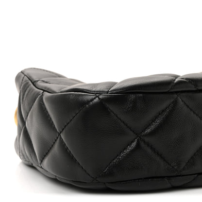Chanel Lambskin Quilted Small Chain Hobo Black 9 of 11