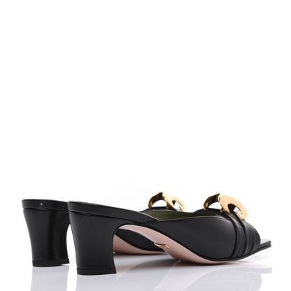 Gucci Malaga Kid Half Moon GG Square Toe Slide Sandals 38.5 Black 4 of 10