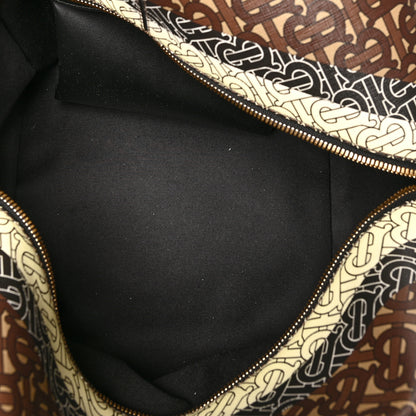 Burberry E-canvas Monogram Stripe Medium Cube Bowling Bag Bridle Brown 5 of 11