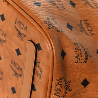 MCM Visetos Medium Liz Reversible Shopper Tote Cognac 10 of 18