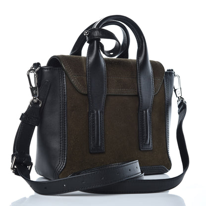 3.1 Phillip Lim 3.1 Suede Calfskin Mini Pashli Satchel Dark Moss 3 of 13