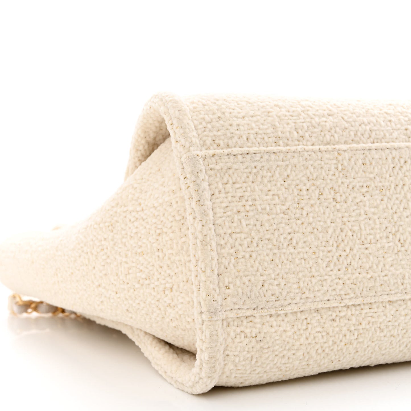 Lurex Boucle Small Deauville Tote Ivory