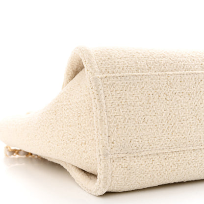 Chanel Lurex Boucle Small Deauville Tote Ivory 9 of 14